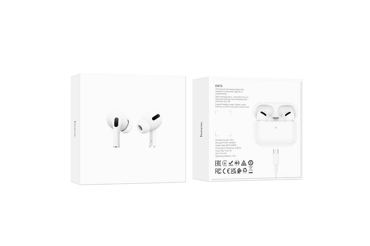 Наушники вакуумные беспроводные HOCO EW75 True wireless stereo headset (белый)