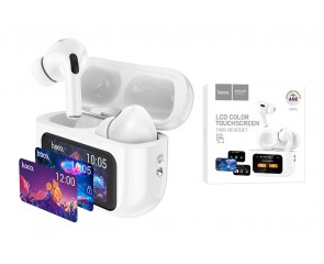 Наушники вакуумные беспроводные HOCO EW72 Soar true wireless ANC (белый) с дисплеем