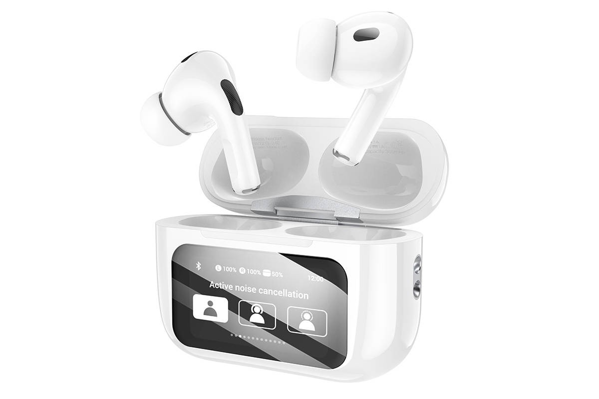 Наушники вакуумные беспроводные HOCO EW72 Soar true wireless ANC Noise Reduction touch screen BT headset (белый)