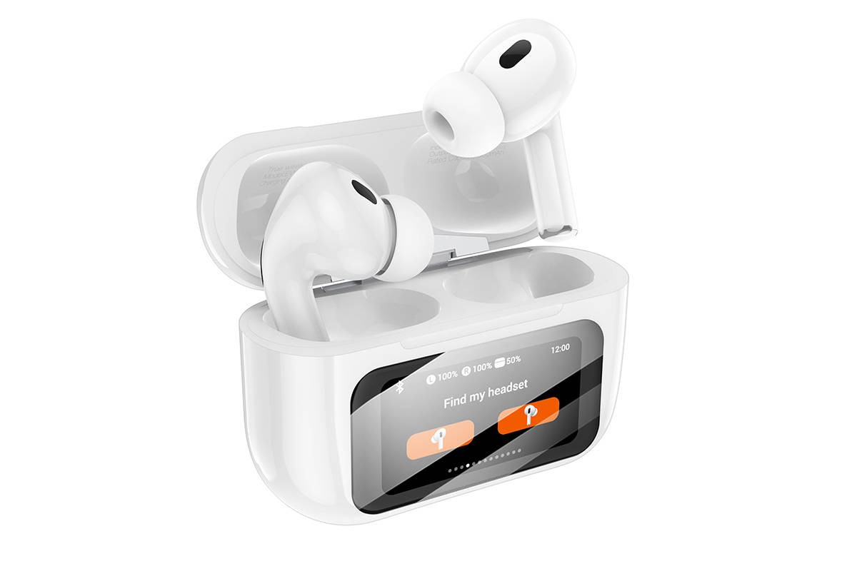 Наушники вакуумные беспроводные HOCO EW72 Soar true wireless ANC Noise Reduction touch screen BT headset (белый)