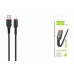 Кабель USB - Lightning HOCO X59, 2,4A (черный) 2м (в оплетке, с усиление сгиба)