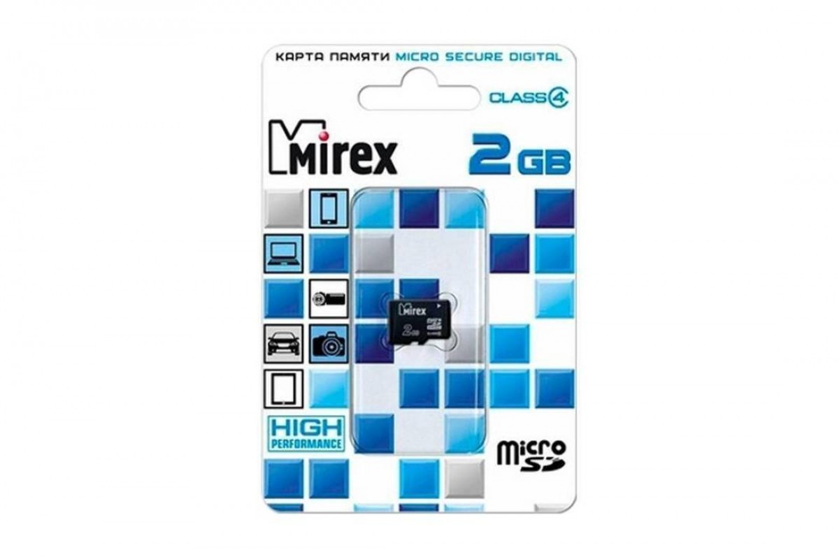 Карта памяти Mirex 2GB MicroSD c адаптером