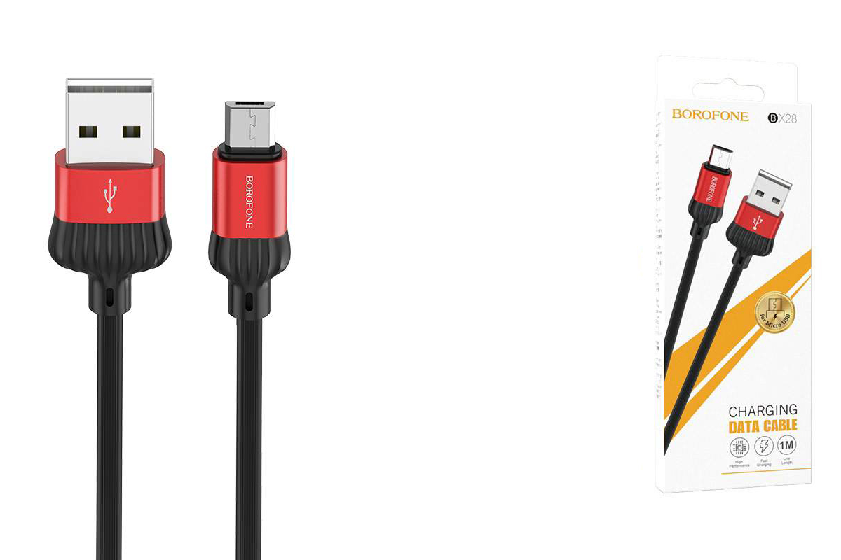 Кабель USB micro USB BOROFONE BX28 Dignity charging data cable  (красный) 1 метр