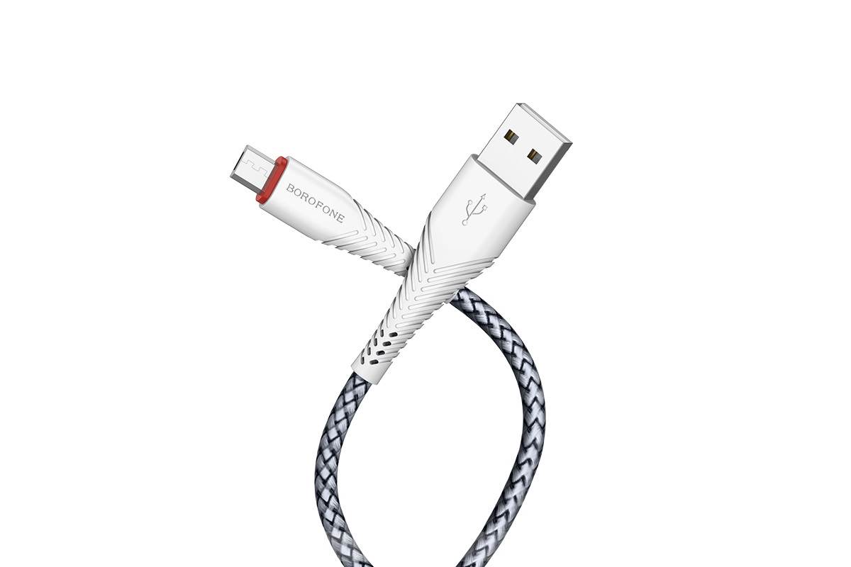 Кабель USB micro USB BOROFONE BX25 Powerful charging data cable (белый) 1 метр