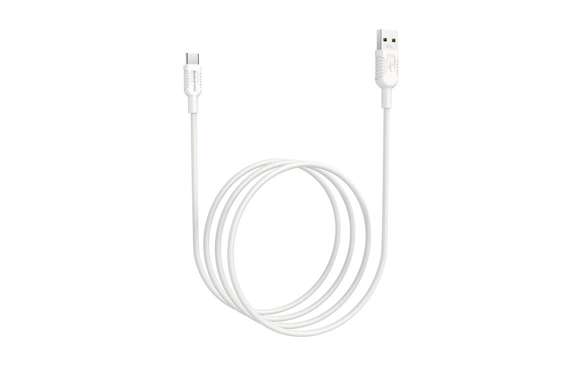 Кабель USB BOROFONE BX33 5A Billow flash Type-C cable (белый) 1 метр