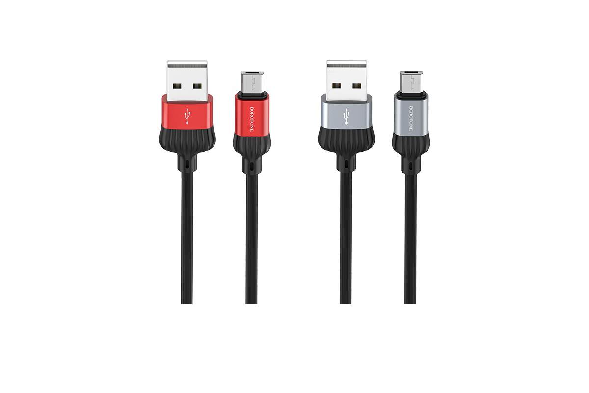 Кабель USB micro USB BOROFONE BX28 Dignity charging data cable  (серый) 1 метр