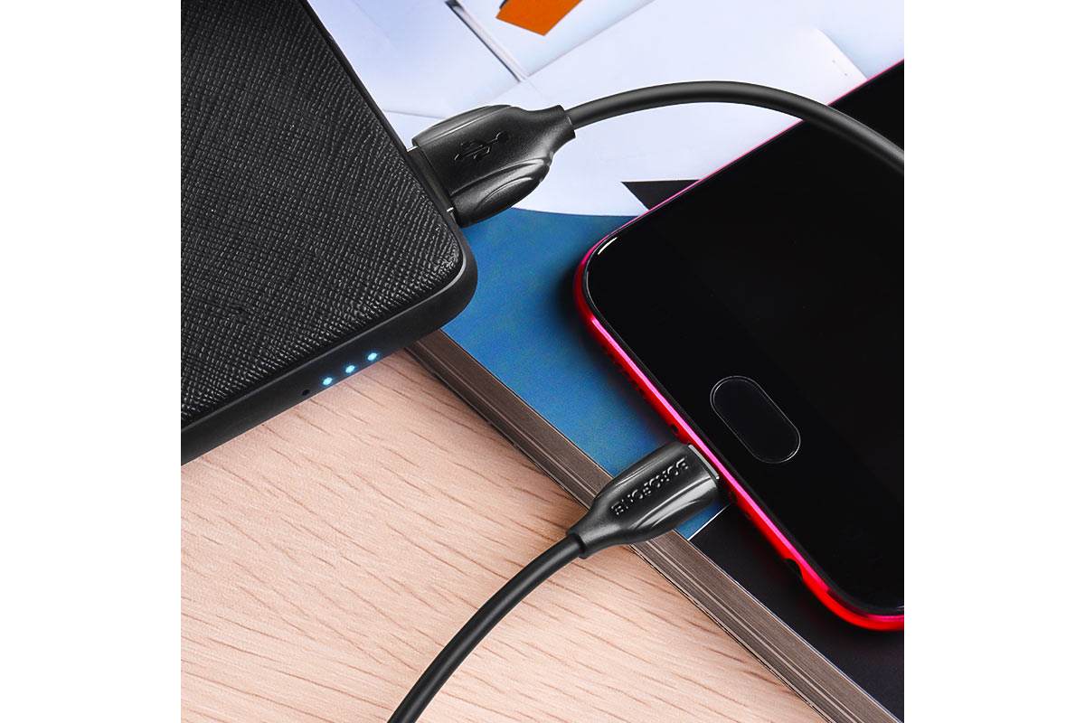 Кабель USB micro USB BOROFONE BX19 Benefit charging data cable (черный) 1 метр Кабель USB micro USB BOROFONE BX19 Benefit charging data cable (черный) 1 метр