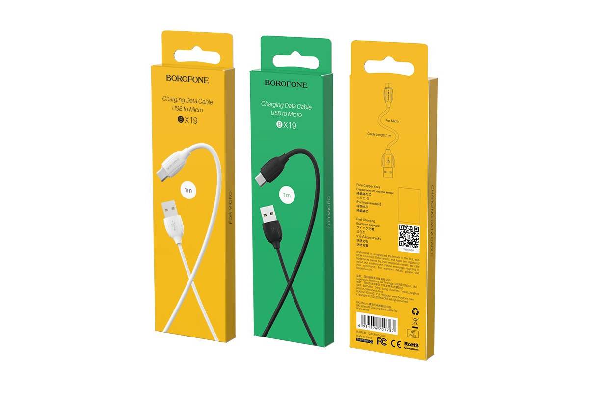 Кабель USB micro USB BOROFONE BX19 Benefit charging data cable (черный) 1 метр Кабель USB micro USB BOROFONE BX19 Benefit charging data cable (черный) 1 метр