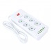 Сетевой фильтр Amper 2,0м, 6 розеток, 10А, 2500 Вт, 4usb,2Type-C, белый. JH-1076U-2W