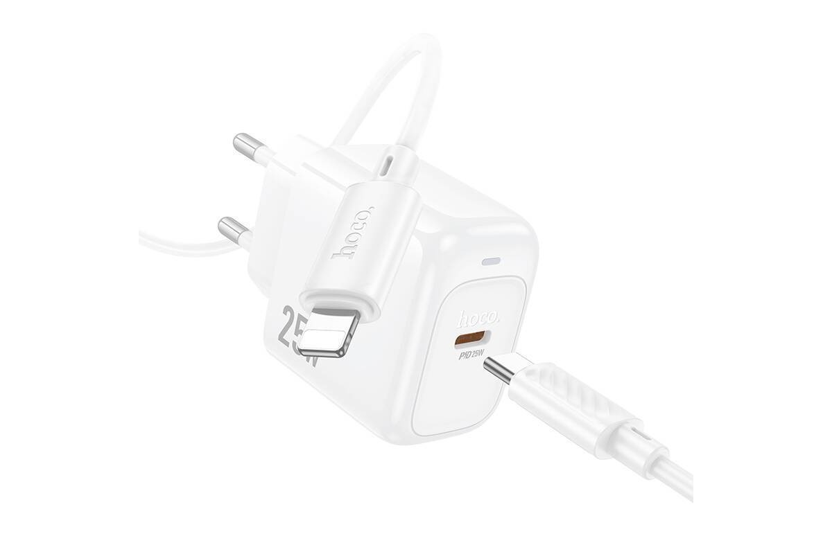 Сетевое зарядное устройство USB-C + кабель Lightning - Type-C HOCO CS53A Surplus single port (один порт)PD25W (белый)
