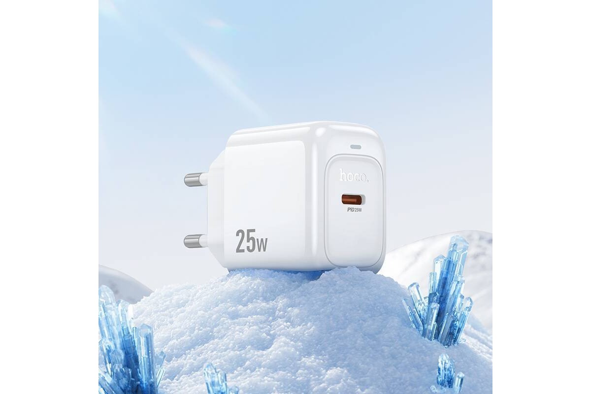 Сетевое зарядное устройство USB-C + кабель Lightning - Type-C HOCO CS53A Surplus single port (один порт)PD25W (белый)