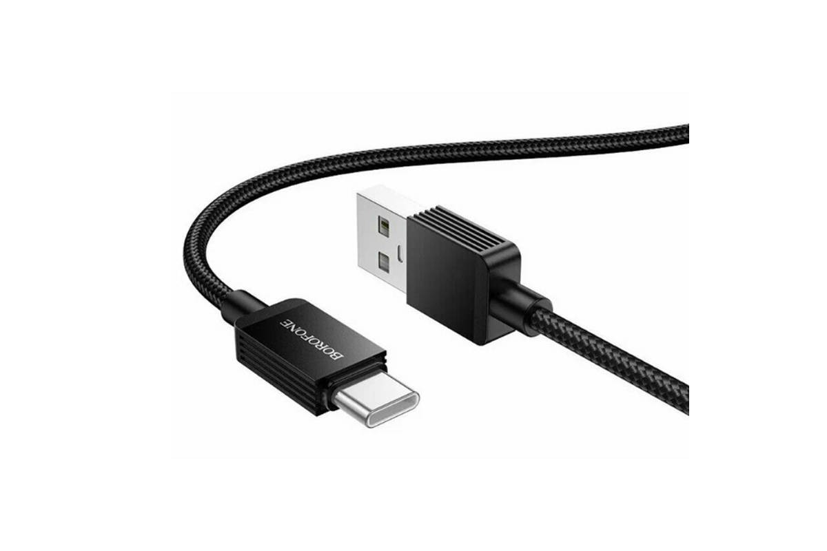 Кабель USB - USB Type-C Borofone BX120 Placer зарядный дата кабель Type-C черные