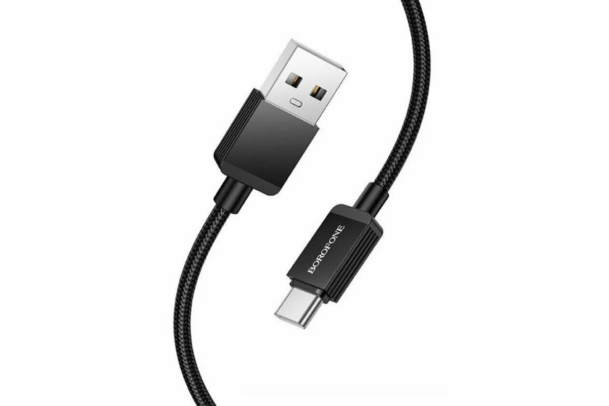 Кабель USB - USB Type-C Borofone BX120 Placer зарядный дата кабель Type-C черные