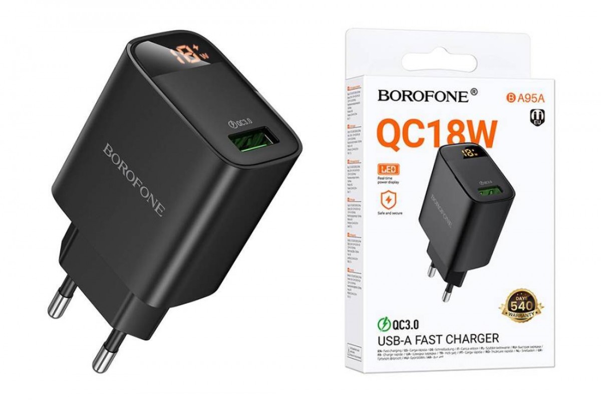 Сетевое зарядное устройство USB-C BOROFONE BA95A QC3.0 (черный)