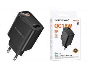 Сетевое зарядное устройство USB-C BOROFONE BA95A QC3.0 (черный)
