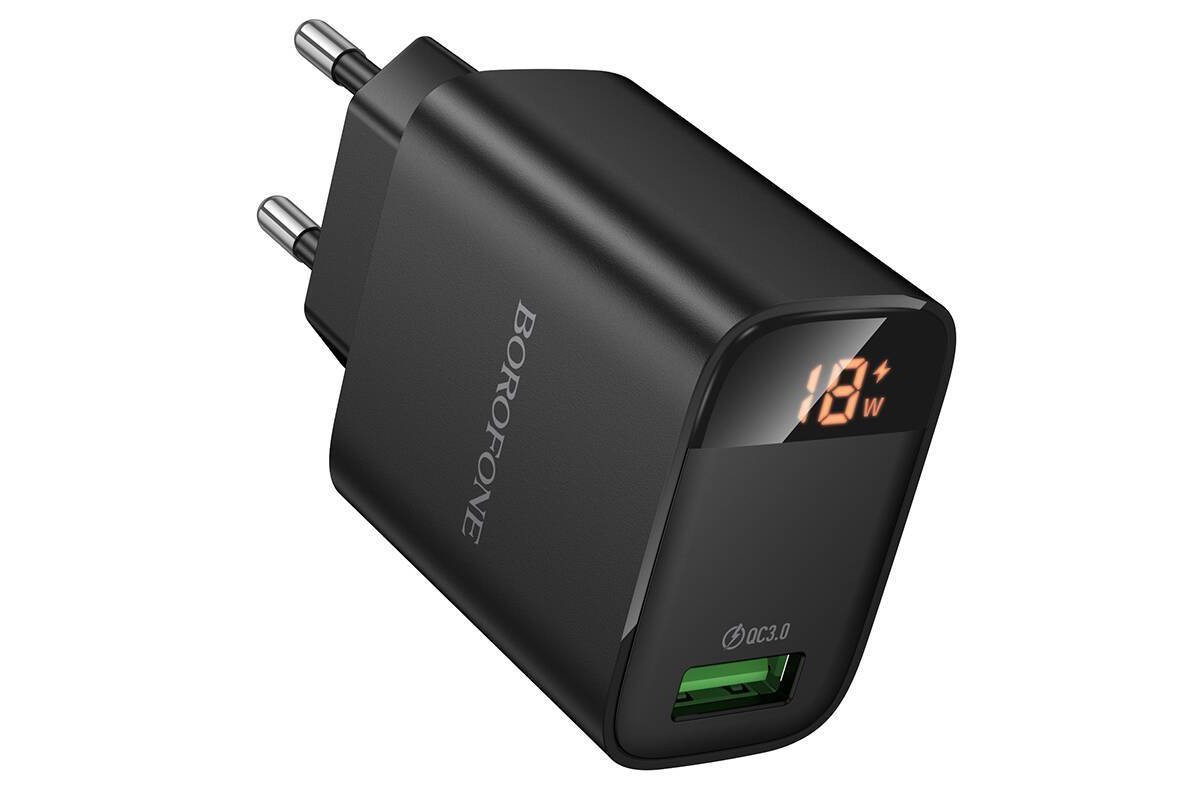 Сетевое зарядное устройство USB-C BOROFONE BA95A QC3.0 (черный)