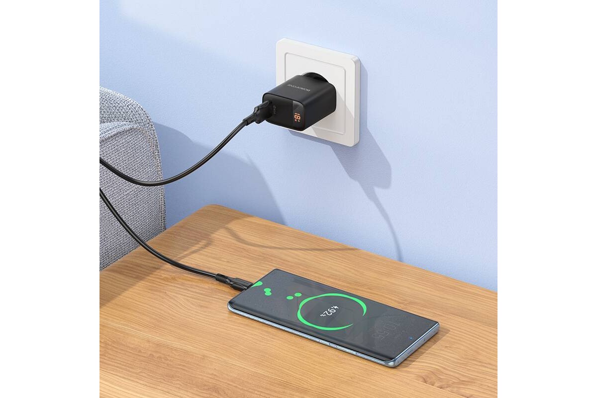 Сетевое зарядное устройство USB-C BOROFONE BA95A QC3.0 (черный)