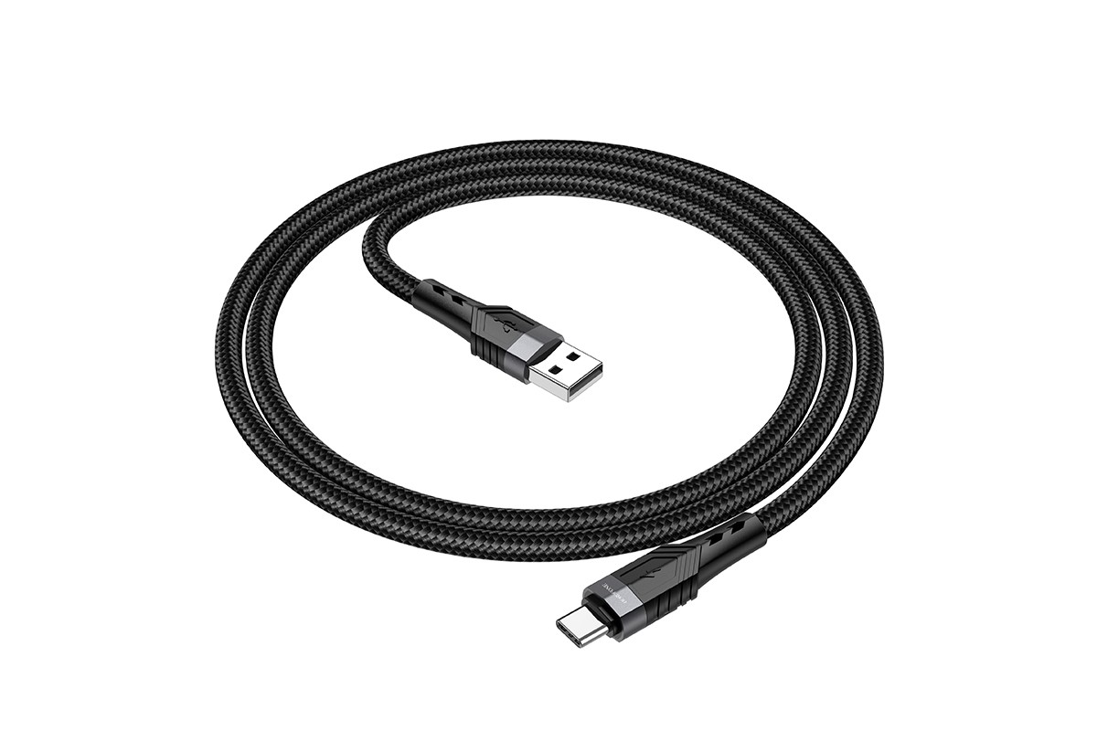 Кабель USB - USB Type-C BOROFONE BU35, 2,4A черный 1,2м (в оплетке)