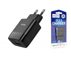 Сетевое зарядное устройство USB USB HOCO C72Q Glorious single port (один порт)QC3.0 (черный)