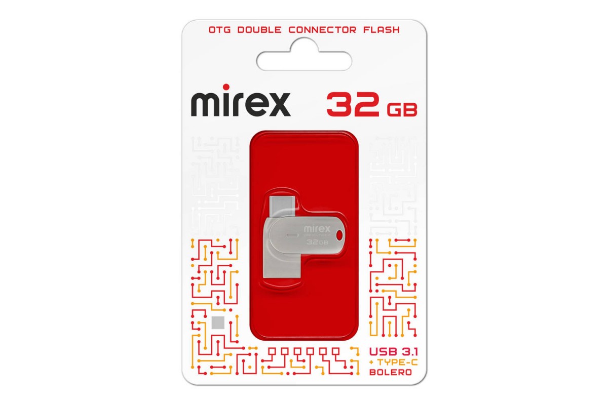 Флешка USB 3.1+Type-C DCF Mirex BOLERO 32GB (ecopack)