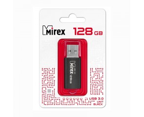 Флешка USB 3.0 Mirex UNIT BLACK (ecopack) 128Gb