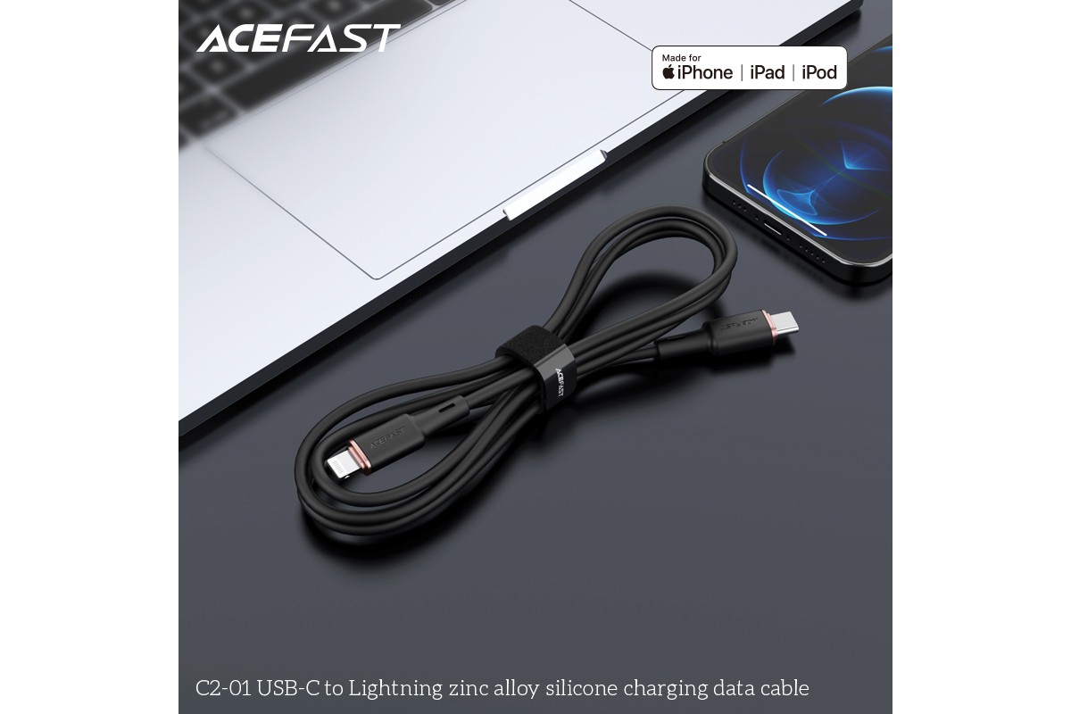 Кабель USB Type-C - Lightning ACEFAST C2-01, черный 1,2м