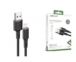 Кабель USB - Lightning ACEFAST C2-02 силиконовый (черный) 1,2м 