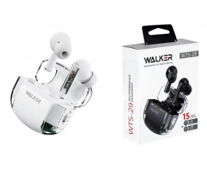 Наушники вакуумные беспроводные WALKER WTS-29, независ. работа наушников, белые Наушники вакуумные беспроводные WALKER WTS-29, независ. работа наушников, белые
