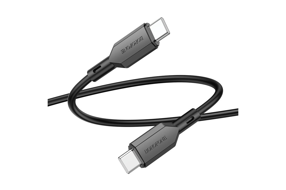 Кабель USB Type-C - USB Type-C BOROFONE BX70, PD60W черный 1м