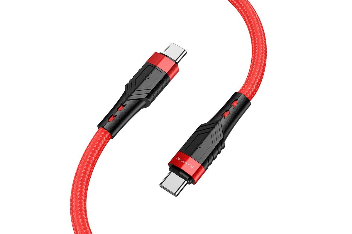 Кабель USB Type-C - USB Type-C BOROFONE BU35, PD60W красный 1м