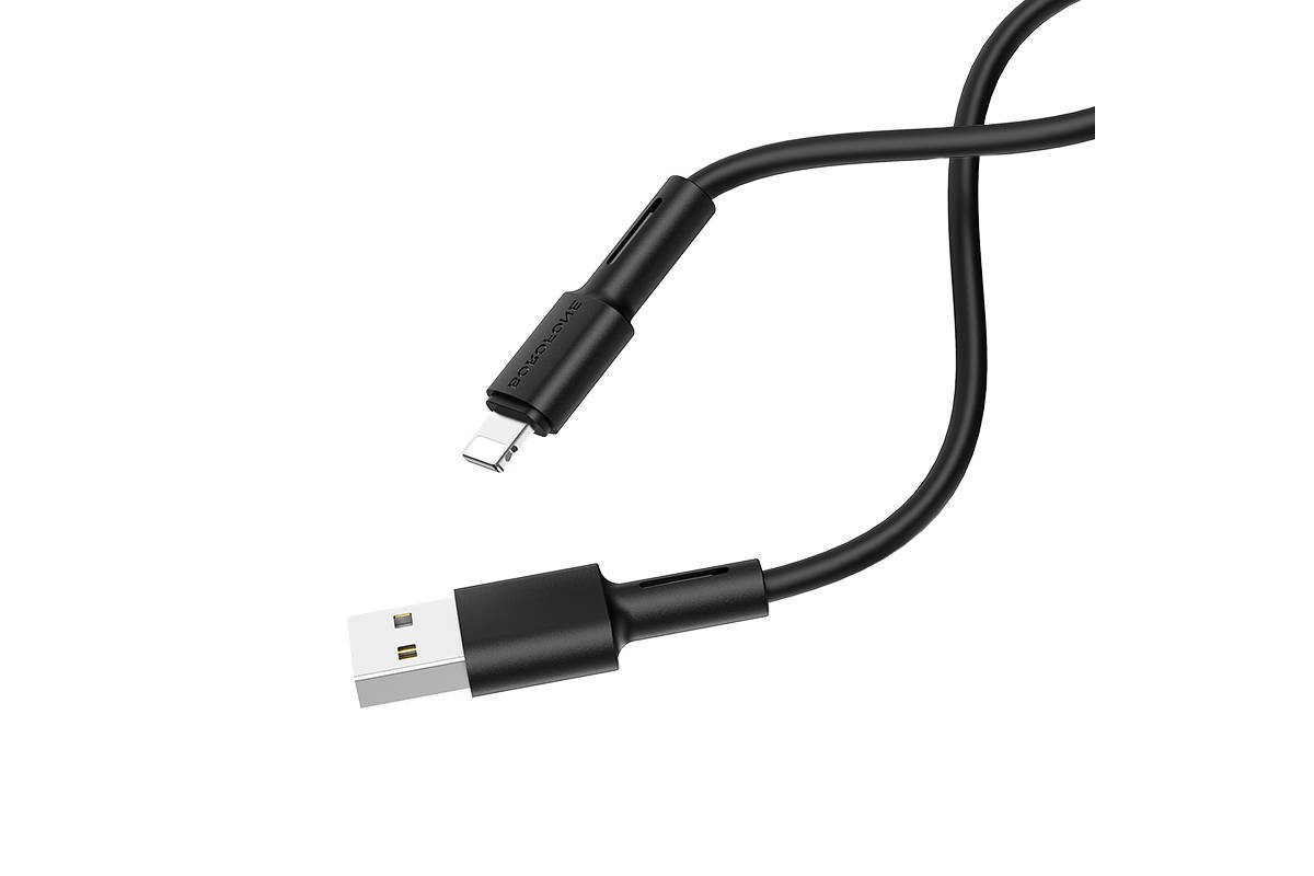 Кабель USB - Lightning BOROFONE BX31 2,4A (черный) 1м (силиконовый)