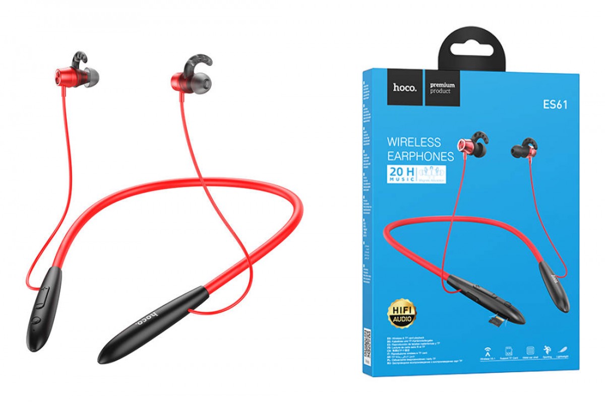 Наушники вакуумные беспроводные HOCO ES61 Manner, 200 мАч (красный)