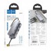 Адаптер мультихаб HOCO HB33 Type-C на HDTV+PD+USB3.0+2xUSB2.0+SD+TF+RJ45+VGA+AUX, 0.13 метра, серый металлик