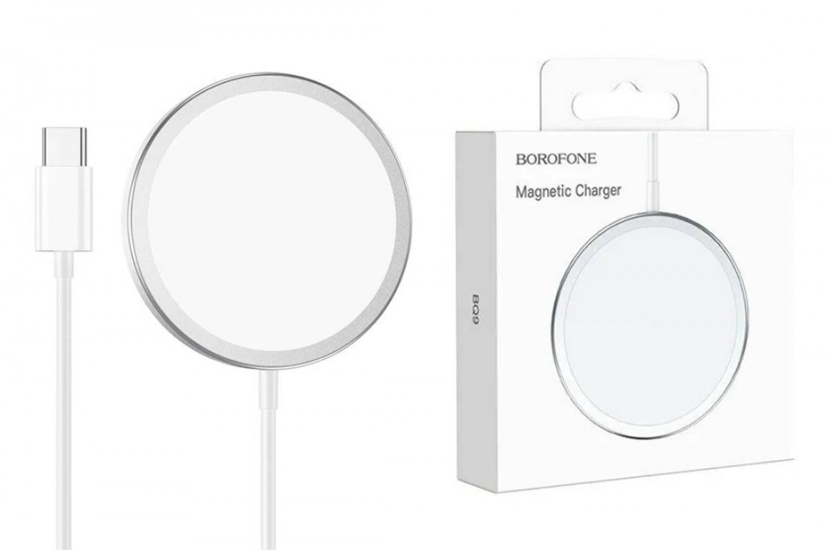 Беспроводное зарядное устройство BOROFONE BQ9 Pro, 3А + кабель (AM-Type-C), 1 м, серебристый (31/186)