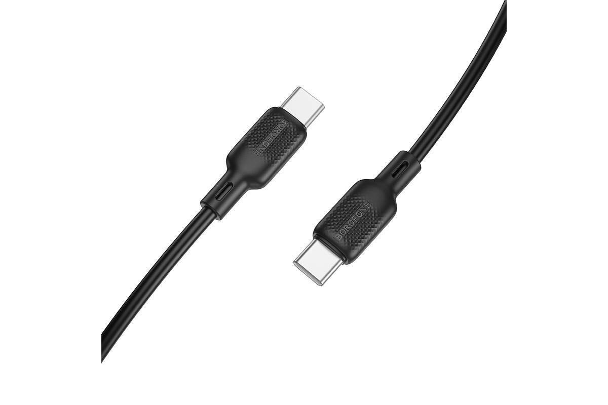 Кабель USB Type-C - USB Type-C BOROFONE BX113 Lenny 60W (черный) 1м силиконовый