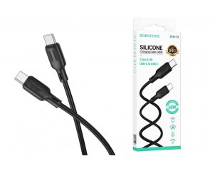 Кабель USB Type-C - USB Type-C BOROFONE BX113 Lenny 60W (черный) 2м силиконовый
