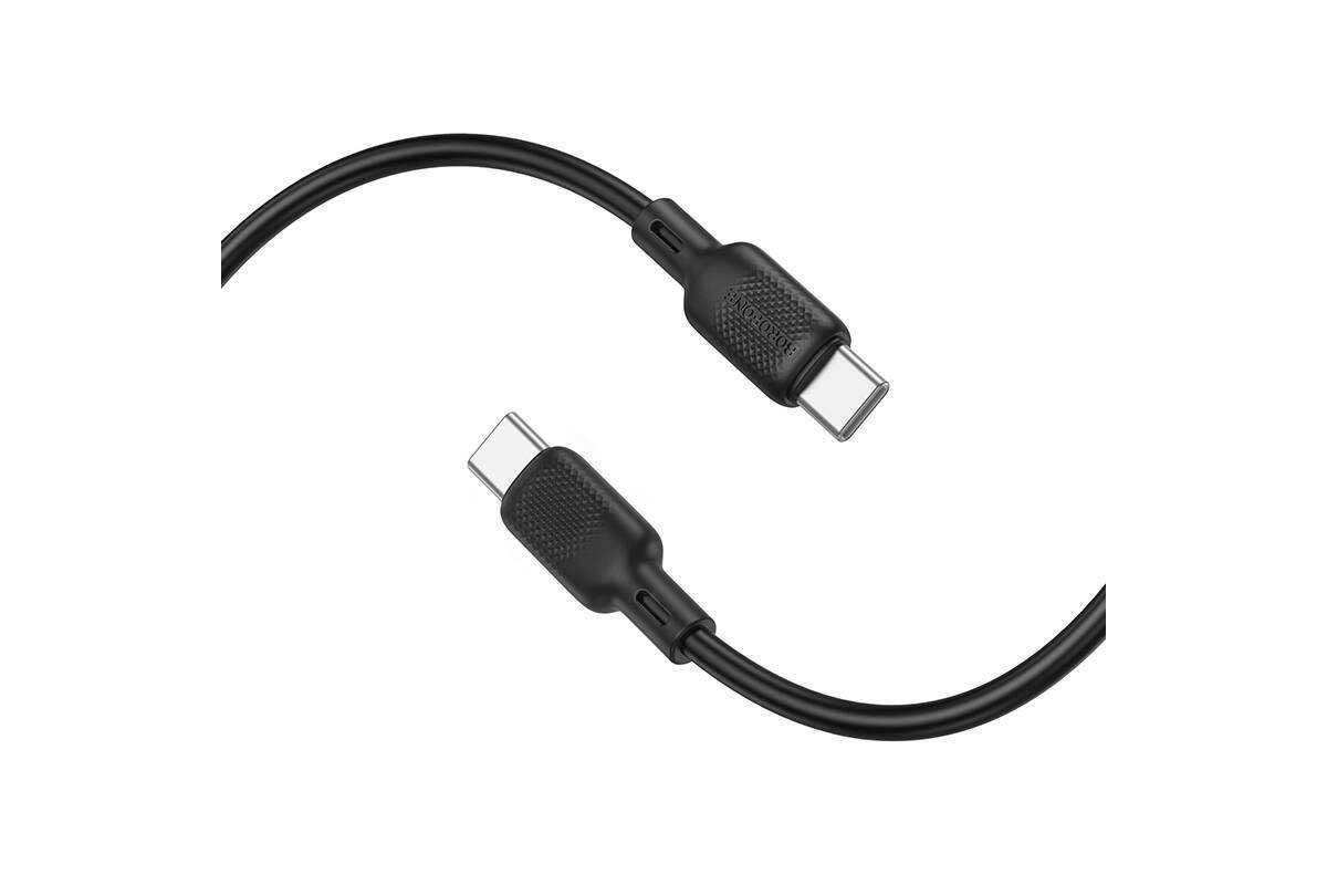 Кабель USB Type-C - USB Type-C BOROFONE BX113 Lenny 60W (черный) 2м силиконовый