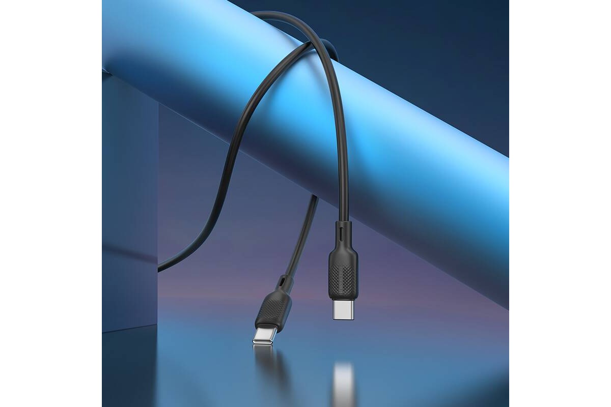 Кабель USB Type-C - USB Type-C BOROFONE BX113 Lenny 60W (черный) 3м силиконовый