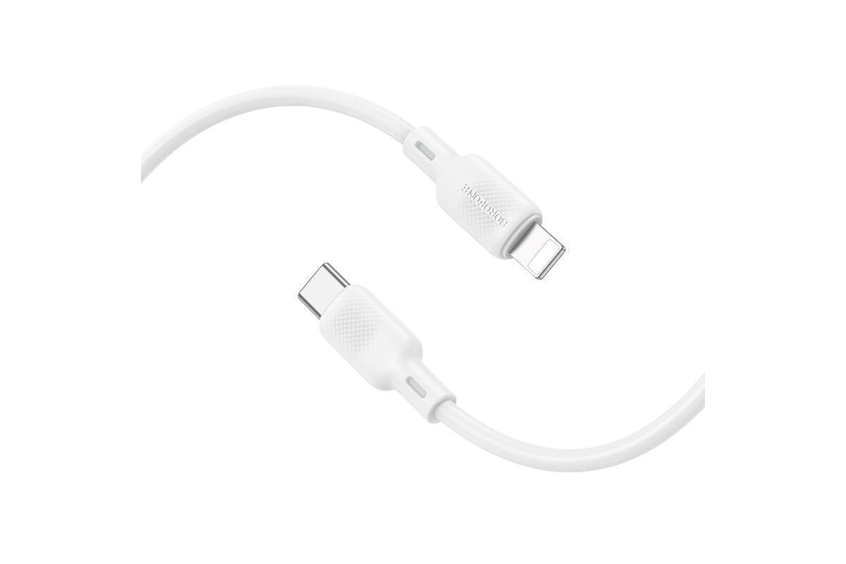 Кабель USB Type-C - Lightning BOROFONE BX113 Lenny PD (белый) 1м силиконовый