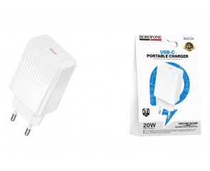 Сетевое зарядное устройство USB-C BOROFONE BAS73A Source PD20W  (EU) белые