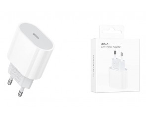 Сетевое зарядное устройство USB-C BOROFONE BA100A Original single port (один порт)PD20W (белый)
