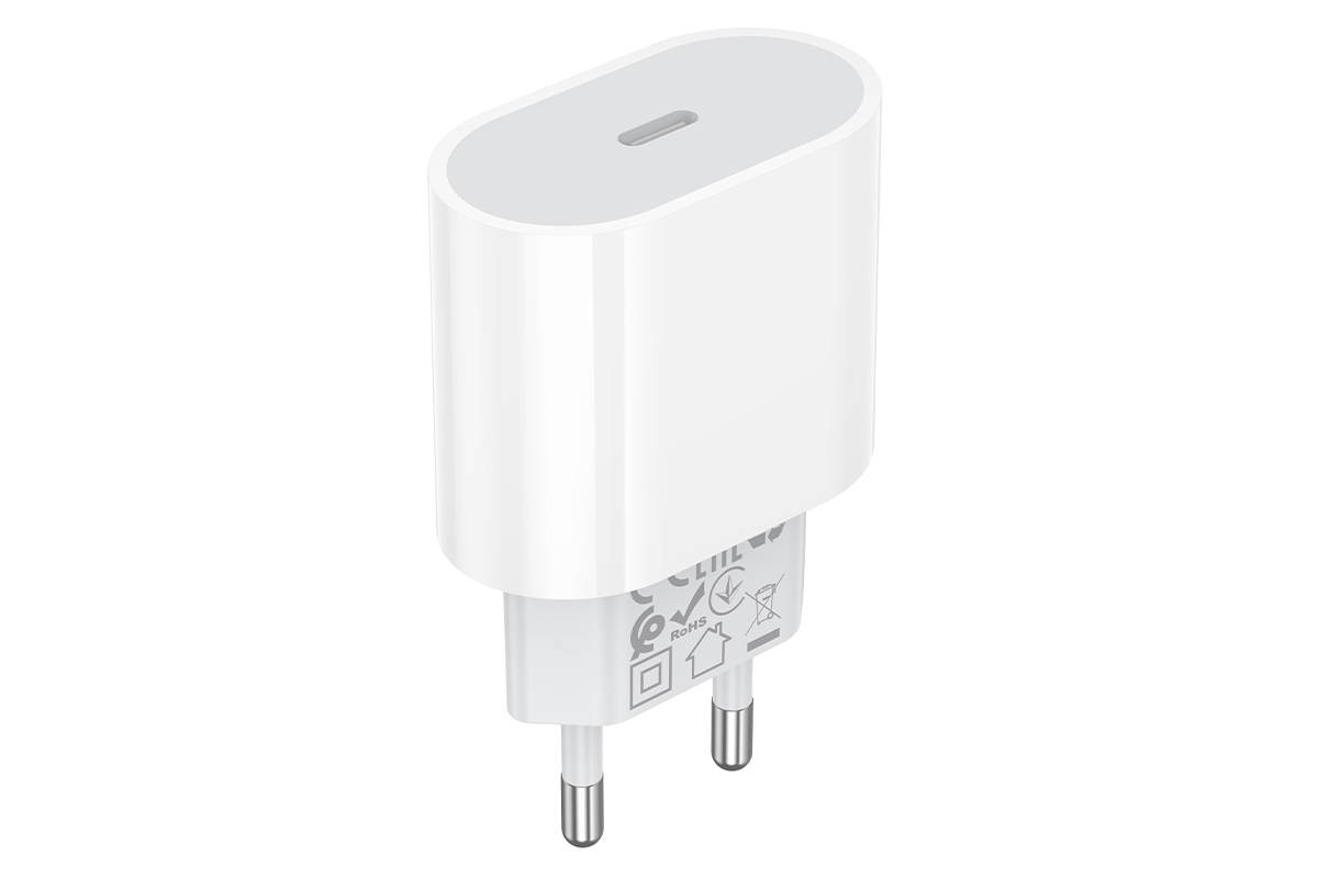 Сетевое зарядное устройство USB-C BOROFONE BA100A Original single port (один порт)PD20W (белый)