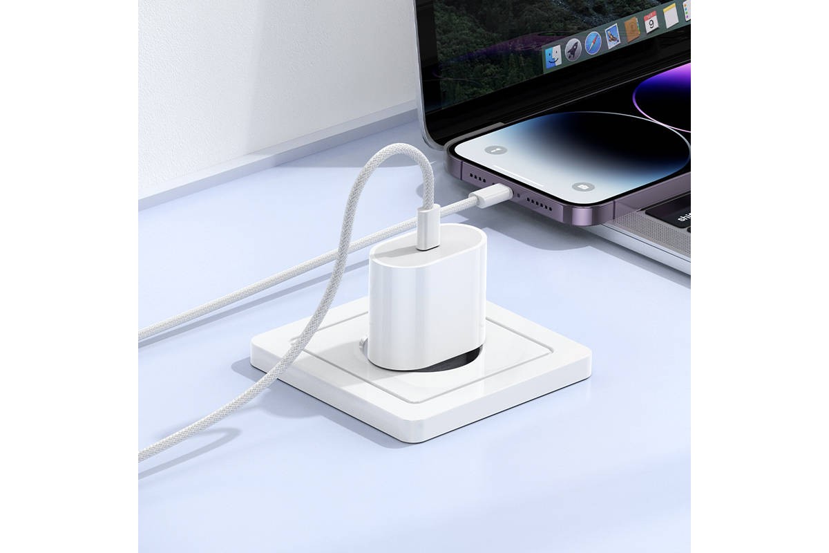 Сетевое зарядное устройство USB-C BOROFONE BA100A Original single port (один порт)PD20W (белый)