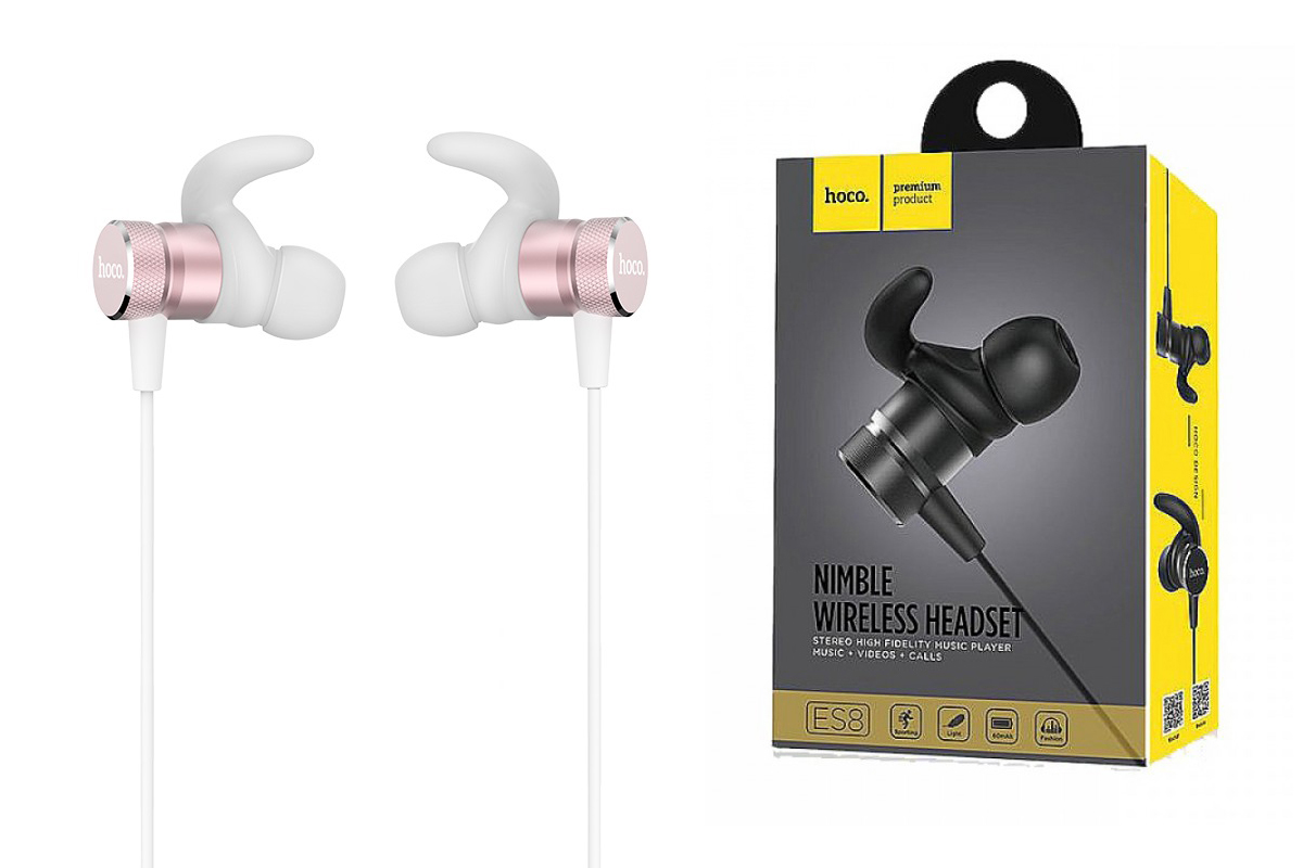 Bluetooth-гарнитура ES8 Nimble sporting bluetooth earphone HOCO розовая