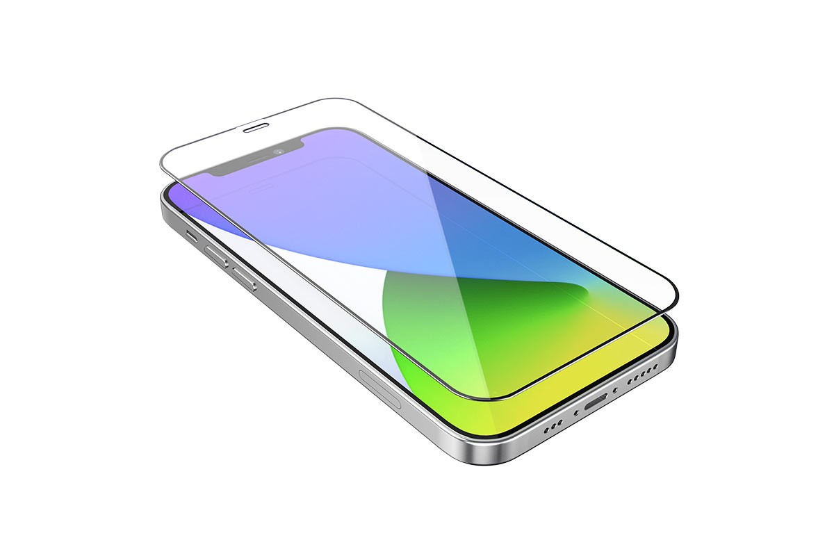 Защитное стекло дисплея iPhone 12 Pro MaX (6.7)  HOCO G1 Flash attach Full Screen HD tempered glass  черное