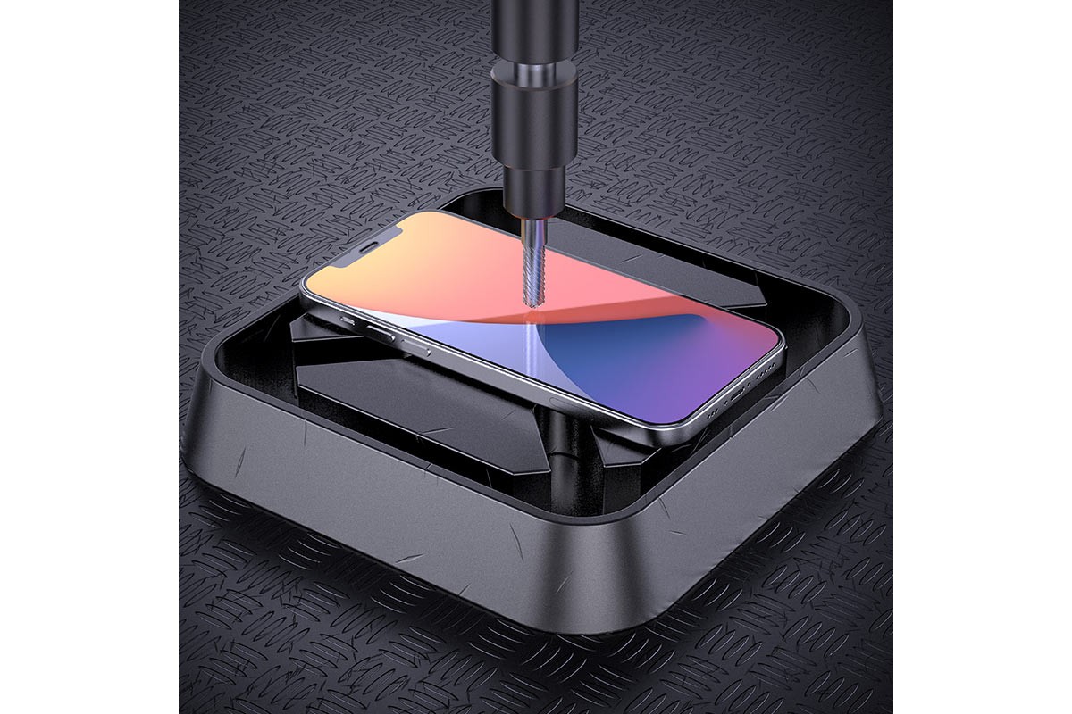 Защитное стекло дисплея iPhone 12/12 Pro (6.1)  HOCO G1 Flash attach Full Screen HD tempered glass черное