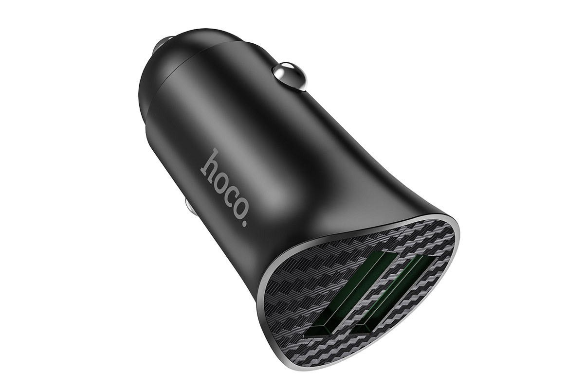 Автомобильное зарядное устройство USB HOCO Z39 Farsighted dual port QC3.0 car charger черный