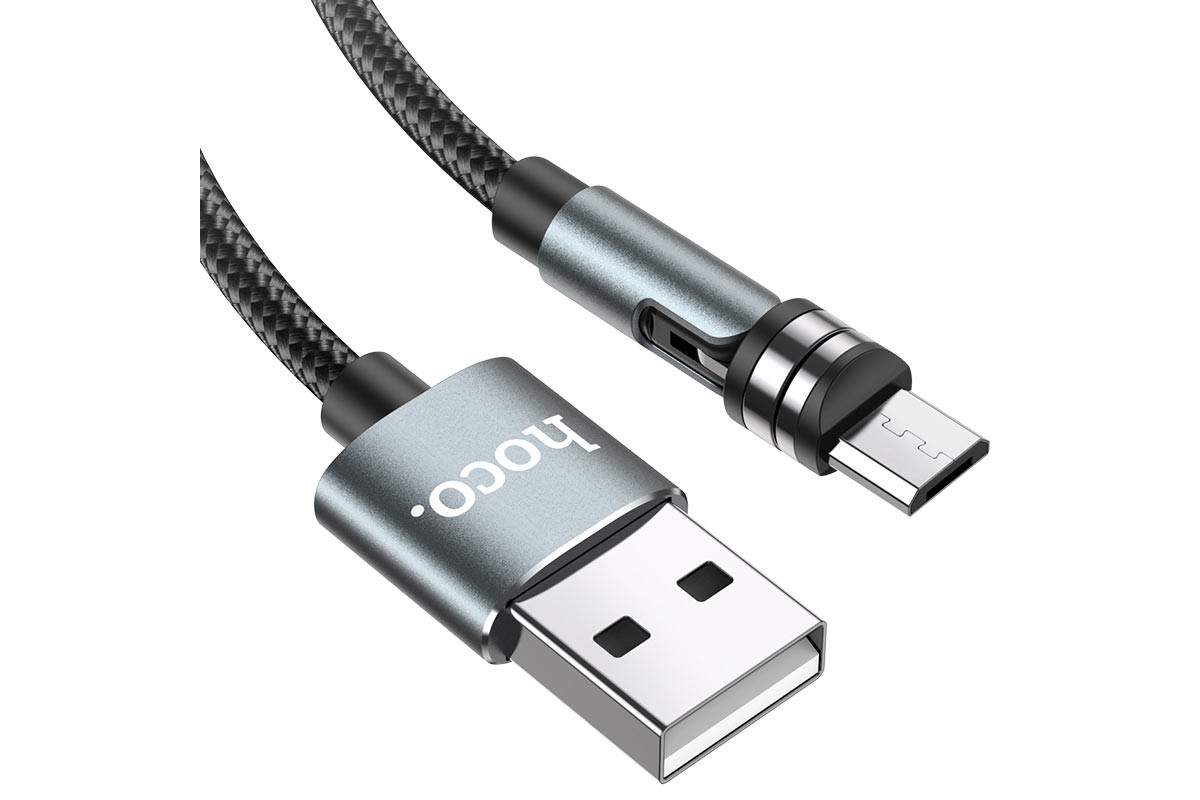 Кабель USB micro USB HOCO U94 Universal rotating magnetic charging cable for Micro (черный) 1 метр