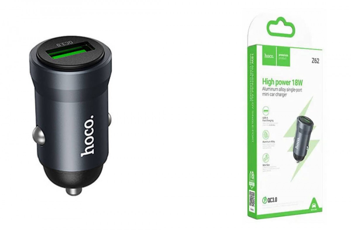 Автомобильное зарядное устройство АЗУ USB HOCO Z62 Energy QC3.0 (металлик)