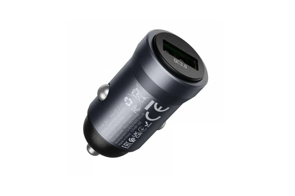 Автомобильное зарядное устройство АЗУ USB HOCO Z62 Energy QC3.0 (металлик)